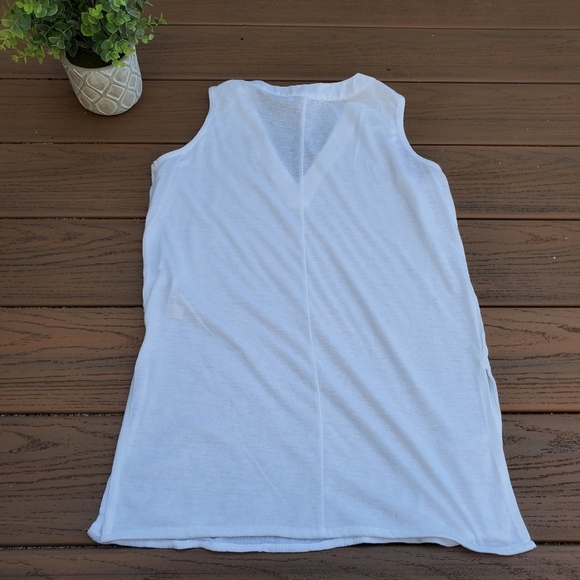 White House Black Market WHBM Linen Tunic Shirt Sleeveless Gauze Tank Top XXS - Picture 2 of 7
